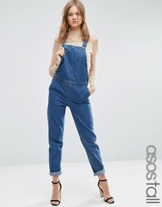 Джинсовый комбинезон из стираного денима ASOS TALL - Синий