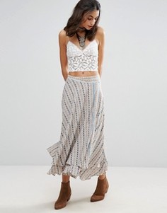 Юбка с разрезом сбоку Free People Skirts For You - Кремовый