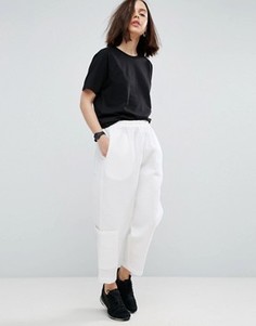 Фактурные брюки без застежки ASOS WHITE - Белый