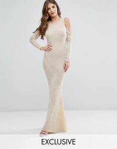 Club L Cold Shoulder Maxi Dress - Розовый