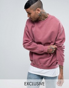 Reclaimed Vintage Inspired Oversized Sweatshirt In Pink Overdye - Розовый
