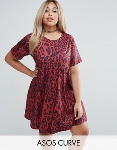 Свободное платье с леопардовым принтом ASOS CURVE Ultimate - Мульти