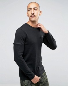 Хлопковый джемпер с карманами на молнии на груди и рукаве ASOS - Черный
