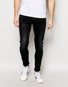 Сине-черные джинсы скинни с эффектом кислотной стирки Pepe Jeans Torr - Черный