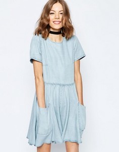 Свободные джинсовый комбинезон ASOS Premium - Синий