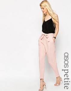 Тканые брюки-галифе с поясом оби ASOS PETITE - Розовый