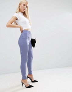 Облегающие брюки с завышенной талией ASOS - Синий