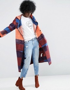 Шерстяное пальто с капюшоном ASOS Made In Kenya - Мульти