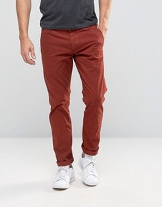 Зауженные чиносы стретч Selected Homme - Красный