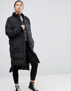 Дутая куртка со ступенчатым краем ASOS - Черный