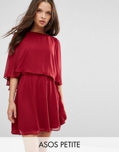 Короткое приталенное платье с кроп-топом ASOS PETITE - Красный