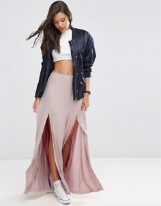 Юбка макси с разрезами ASOS - Розовый