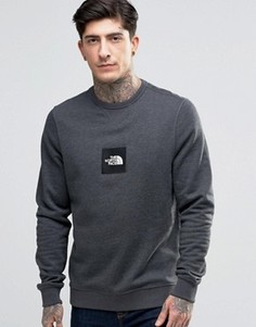 Серый свитшот с вышитым логотипом-нашивкой The North Face - Серый