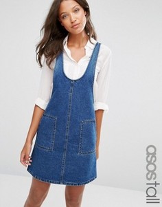 Выбеленный джинсовый сарафан ASOS TALL - Синий