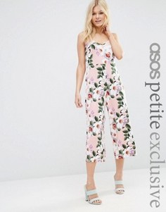Комбинезон с широкими штанинами и цветочным принтом ASOS PETITE - Мульти