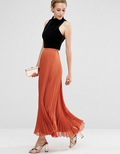 Плиссированная юбка макси ASOS - Оранжевый