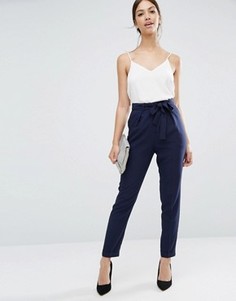 Брюки-галифе с поясом оби ASOS - Темно-синий