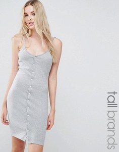 Облегающее платье мини на пуговицах Missguided Tall - Серый