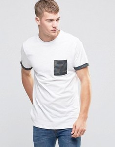 Футболка с камуфляжным карманом New Look - Белый