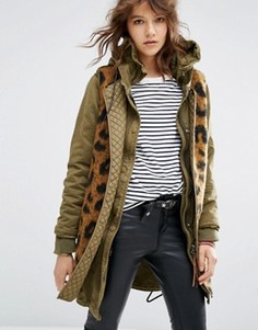 Парка с отстегивающимся шерстяным жилетом Maison Scotch - Зеленый