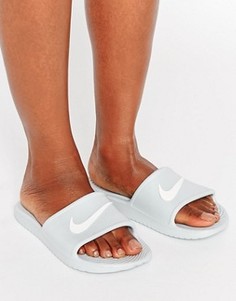Серые шлепанцы с логотипом Nike Kawa - Серый