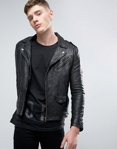 Кожаная байкерская куртка Jack &amp; Jones - Черный