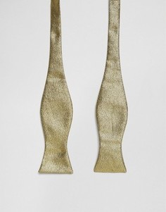 Двусторонний галстук-бабочка (золотистый/серебристый) ASOS - Золотой