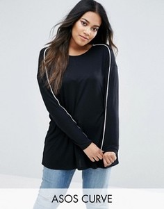 Свободный топ ASOS CURVE - Черный