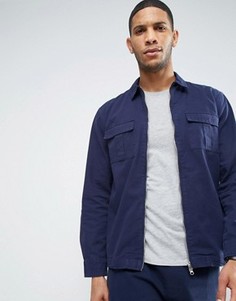 Nicce London Zip Over Shirt In Navy In Reg Fit - Темно-синий