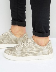 ASOS Trainers In Grey Snakeskin Effect - Серый