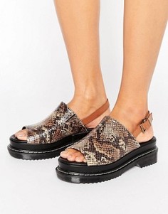 Черные сандалии с открытой пяткой на массивной подошве ASOS FEASIBLE - Мульти