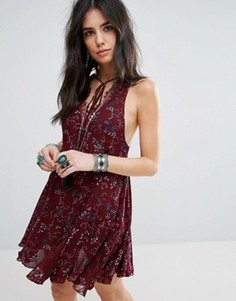 Платье с принтом Free People French Girl - Фиолетовый