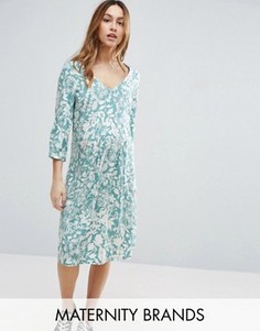 Чайное платье с цветочным принтом Mamalicious - Мульти Mama.Licious