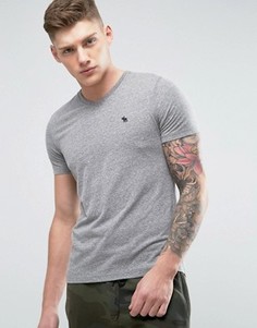 Серая меланжевая футболка с V-образным вырезом и логотипом Abercrombie &amp; Fitch - Серый