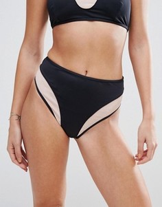 Evil Twin Illusion Mesh Bikini Bottom - Черный