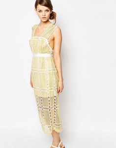 Кружевное платье миди без рукавов Alice McCall - Желтый