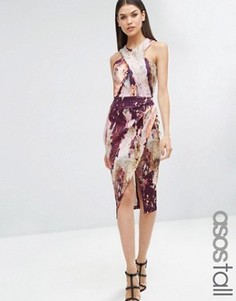 Платье-футляр с мраморным принтом ASOS TALL - Мульти