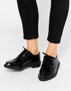 Кожаные туфли на плоской подошве со шнуровкой T.U.K. Jam - Черный TUK