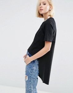 Футболка с асимметричным краем ASOS - Черный