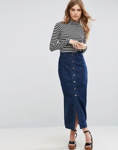 Юбка миди на пуговицах Brave Soul - Синий