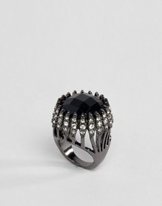 Броское кольцо с крупным камнем ASOS - Черный