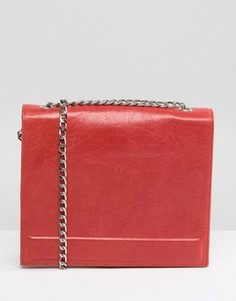 Красная кожаная сумка с ремешком-цепочкой Urbancode - Красный
