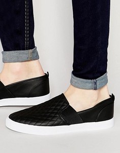 Черные стеганые кеды‑слипоны ASOS - Черный