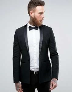 Черный пиджак зауженного кроя ASOS - Черный