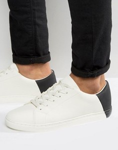 ASOS Trainers In White With Contrast Heel - Белый