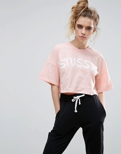 Футболка с абстрактным принтом Stussy - Розовый