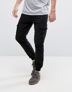 Узкие брюки-карго с манжетами Jack &amp; Jones Intelligence - Черный