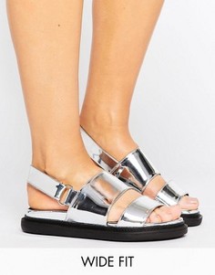 Массивные сандалии для широкой топы ASOS FENNEL - Серебряный
