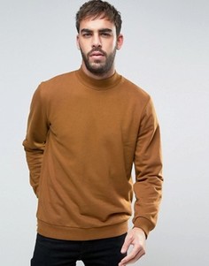 Светло-коричневый свитшот с высоким воротом New Look - Рыжий