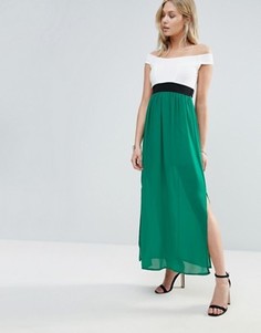 Wal G Off Shoulder Maxi Dress - Зеленый